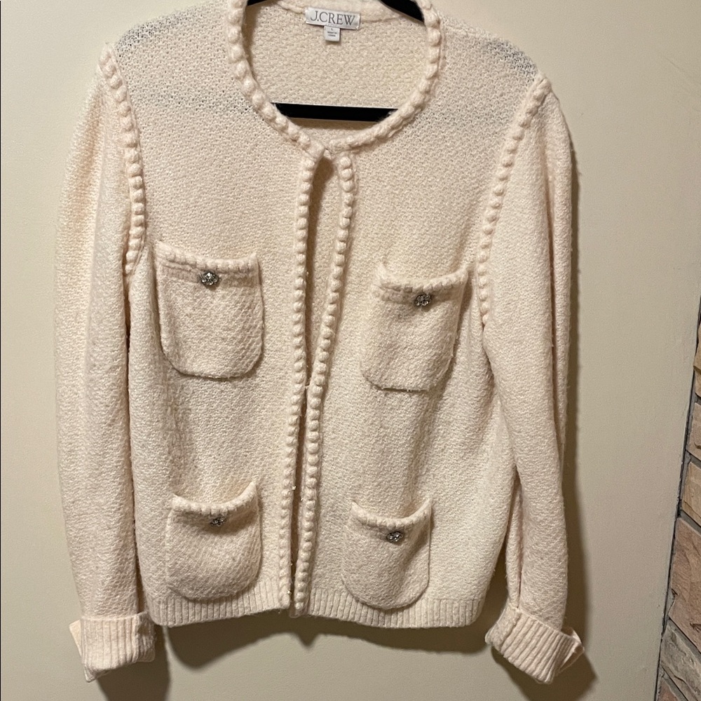 J. Crew Women's Cream Cardigan Sweater